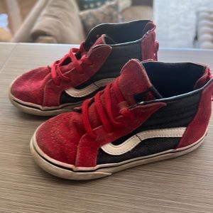 Red and black toddler vans Sz9